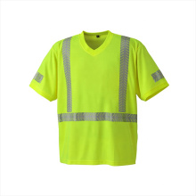 High visibility 100% cotton safety polo reflective t-shirt
